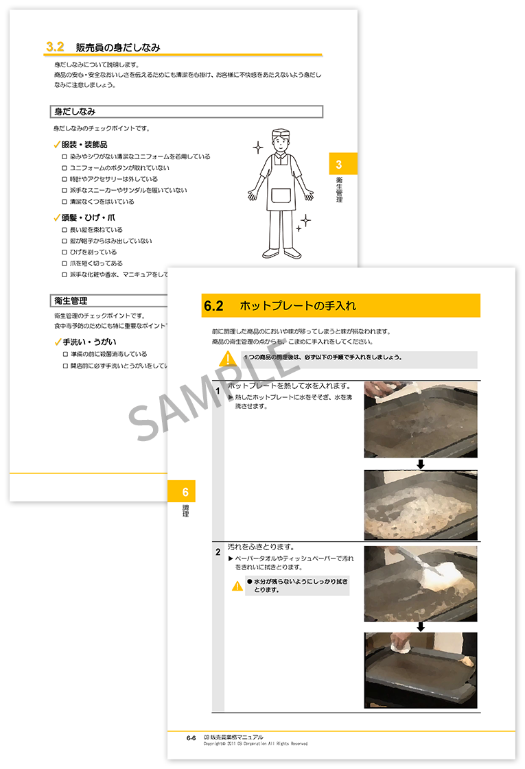 試食販売員の業務マニュアル作成